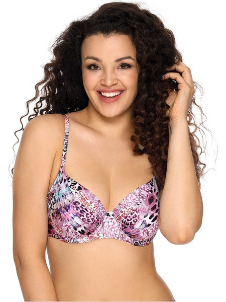 Ava Bikini Top με Ενίσχυση Animal Print Ροζ SK145