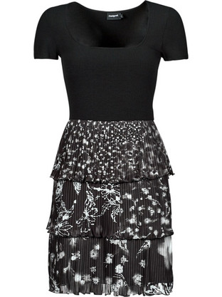 Desigual Mini Καλοκαιρινό Βραδινό Φόρεμα Floral Μαύρο 24SWVK23-2000