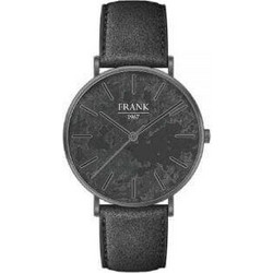Frank 1967 Ανδρικό Ρολόι με Μαύρο Δερμάτινο Λουράκι 13-23-0014