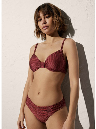 Ysabel Mora Bikini Set Animal Print Μπορντό 82510