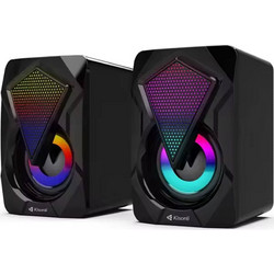 Kisonli L-9090 Ηχεία Υπολογιστή 2.0 3W με RGB Φωτισμό Black