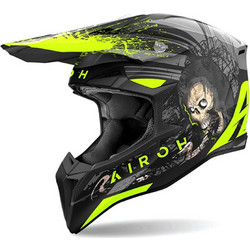 Airoh Wraaap Darkness Black Yellow Κράνος Μηχανής Motocross 1330gr