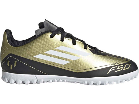 Adidas F50 Club Messi TF IG9297 Παιδικά Ποδοσφαιρικά Παπούτσια με Σχάρα Χρυσά Μαύρα