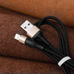 Hoco X26 Braided USB-A to Lightning Cable 1m Black Golden HOC-X26I-BG
