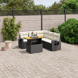 vidaXL Σετ Σαλόνι Κήπου Rattan 6τμχ Μαύρο 3271749