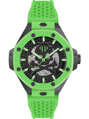 Philipp Plein Royal Ανδρικό Ρολόι Αυτόματο με Λαχανί Καουτσούκ Λουράκι PWPFA0624
