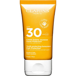 Clarins Youth Protecting Αντηλιακή Κρέμα Προσώπου Αντιγηραντική Κατά των Πανάδων SPF30 50ml