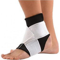 Anatomic Line Αθλητική Επιστραγαλίδα Ελαστική με Ιμάντες Λευκή Μαύρη 5031