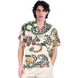Obey Ανδρικό Πουκάμισο Σχέδια Κοντομάνικο Overshirt Μπεζ 181210396-WTM
