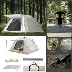 SUMMERtiempo Αυτόματη Σκηνή Camping Ιγκλού 3 Ατόμων 3 Εποχών 210x210x145cm 622977