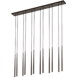 TK Lighting Piano Κρεμαστό Φωτιστικό Οροφής Ράγα Πολύφωτο Καφέ 10111