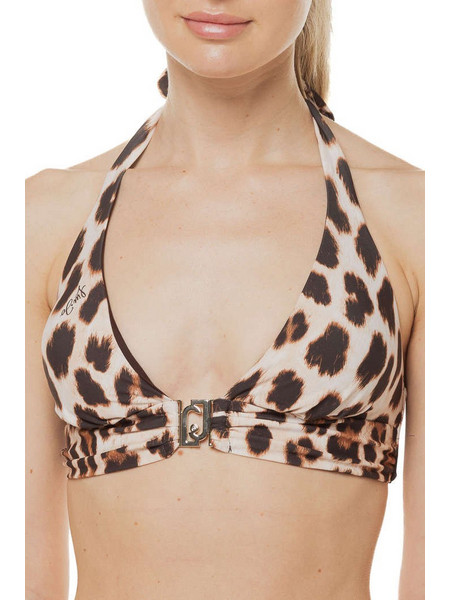 Liu Jo Bikini Top Τριγωνάκι Animal Print Καφέ VA4136J6448
