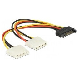 DeLOCK 65159 Καλώδιο Τροφοδοσίας 15-Pin SATA to 2 x 4-Pin Molex Female 0.2m Multicolor
