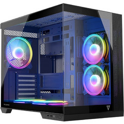 Modecom Volcano Panorama Apex 5F Black Gaming Midi Tower Κουτί Υπολογιστή RGB με Πλαϊνό Παράθυρο