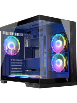 Modecom Volcano Panorama Apex 5F Black Gaming Midi Tower Κουτί Υπολογιστή RGB με Πλαϊνό Παράθυρο