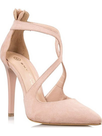 Envie Shoes Γόβες Suede με Τακούνι Στιλέτο & Λουράκι Nude E02-11170-90