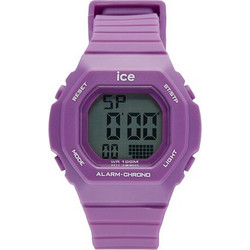 Ice Watch Ψηφιακό Γυναικείο Ρολόι Χρονογράφος με Μωβ Καουτσούκ Λουράκι 22101