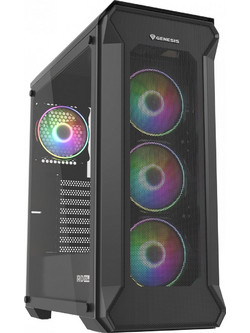 Genesis Irid 505 ARGB V2 Black Gaming Midi Tower Κουτί Υπολογιστή RGB με Πλαϊνό Παράθυρο