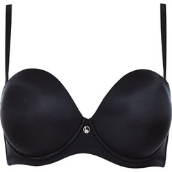 Lormar Double Extra Σουτιέν Balconette Push Up με Μπανέλα Μαύρο 71370