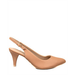 Piccadilly Ανατομικές Γόβες Slingback Δερμάτινες με Λεπτό Ψηλό Τακούνι Nude 1-779-24114