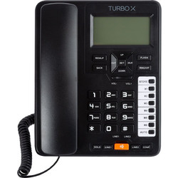 Turbo-X 6400 Ενσύρματο Τηλέφωνο με Ανοιχτή Ακρόαση Μαύρο