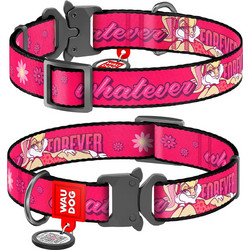 Waudog Looney Tunes Lola Bunny Metal Κολάρο Σκύλου Φούξια 2x24-40cm