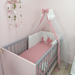Baby Star Elephant Σετ Κούνιας Pink 3τμχ