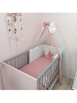 Baby Star Elephant Σετ Κούνιας Pink 3τμχ