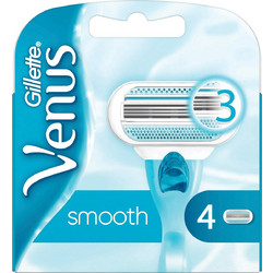 Gillette Venus Smooth Γυναικεία Ανταλλακτικά Ξυραφάκια με 3 Λεπίδες & Λιπαντική Ταινία 4τμχ