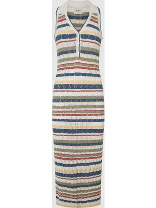 Pepe Jeans Iris Midi Καλοκαιρινό Καθημερινό Φόρεμα Πολύχρωμο PL953573-553