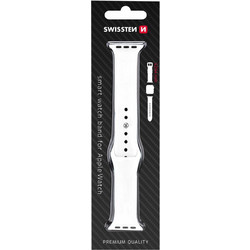 Swissten Λουράκι Σιλικόνης White (Apple Watch 42 / 44 / 45mm)