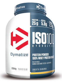 Dymatize ISO100 Hydrolyzed Smooth Banana Πρωτεΐνη Ορού Γάλακτος Γράμμωσης Χωρίς Λακτόζη 2.26kg