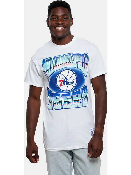 Mitchell & Ness Philadelphia 76ears Stateside Ανδρικό Αθλητικό T-Shirt Λευκό TP7524-P76WHIT