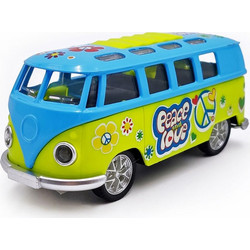Toi-Toys VW Flower Power Bus με Φως & Ήχο Μπλε Πράσινο
