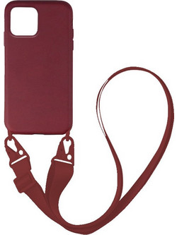 Sonique Silicone Strap Back Cover Burgundy (iPhone 13 mini)