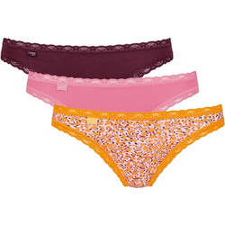 Sloggi Βαμβακερά Γυναικεία Slip με Δαντέλα 3Pack 10197969-V002