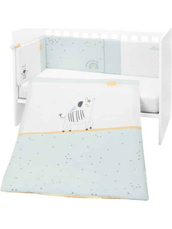 KikkaBoo Stripy Friends Σετ Κούνιας White/Mint Green 6τμχ 41101060137