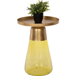 HomeMarkt Valery Βοηθητικό Τραπεζάκι Σαλονιού Μεταλλικό με Γυάλινη Βάση Φ39.5xΥ52cm HM9732
