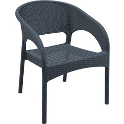 Siesta Panama Πολυθρόνα Κήπου Rattan Ανθρακί 01-00-0358