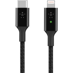Belkin Braided Flat USB-C to Lightning Cable 1.2m Black CAA006BT04BK