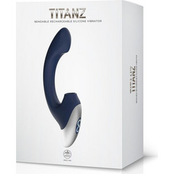 NMC Titanz 8" Bendable Vibrator Διπλός Δονητής 20cm Μπλε