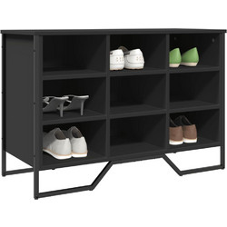 vidaXL Παπουτσοθήκη Ξύλινη Μαύρη M90xΠ38xY61.5cm 848644