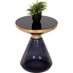HomeMarkt Demmy Βοηθητικό Τραπεζάκι Σαλονιού Μεταλλικό με Γυάλινη Βάση Φ41xΥ48cm HM9727