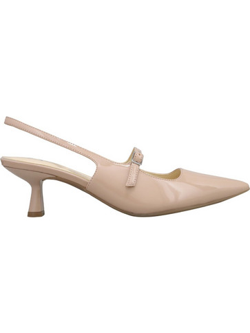 Nine West CALUN9X93 Γόβες Slingback Λουστρίνι με Λεπτό Χαμηλό Τακούνι Nude CALUN9X9301-LNA01