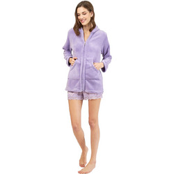 Harmony Γυναικεία Ρόμπα Χειμωνιάτικη Fleece Λιλά 34-407709