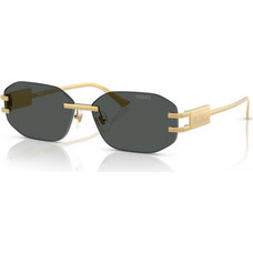 Versace VE2274 100287 Ανδρικά Γυαλιά Ηλίου Πολυγωνικά Μεταλλικά Χρυσά με Μαύρο Φακό