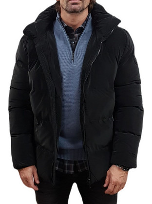 Biston Ανδρικό Μπουφάν Χειμωνιάτικο Puffer Μαύρο 52-201-003