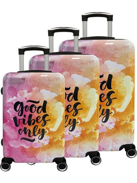 AriaTrade Good Vibes 64660 Σετ Βαλίτσες 3τμχ Ροζ