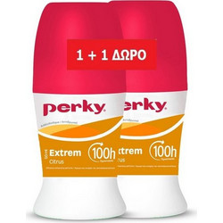 Perky Extrem Citrus Αποσμητικό Roll On 100h 2x50ml
