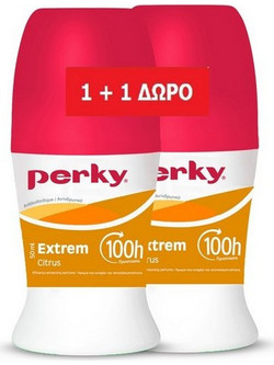 Perky Extrem Citrus Αποσμητικό Roll On 100h 2x50ml